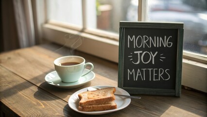 Morning Coffee and Toast With Inspirational Message