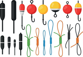 Fishing Floats and Line Connectors Illustration Set © Chico Store