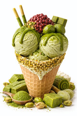 Fresh matcha ice cream 
