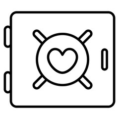 Heart Vault icon with outline style and pixel perfect base. Suitable for website design, logo, app and UI. Based on the size of the icon in general, so it can be reduced.