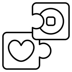 Puzzle Finance icon with outline style and pixel perfect base. Suitable for website design, logo, app and UI. Based on the size of the icon in general, so it can be reduced.
