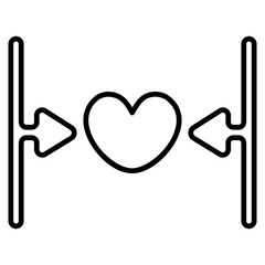 Merge Hearts icon with outline style and pixel perfect base. Suitable for website design, logo, app and UI. Based on the size of the icon in general, so it can be reduced.