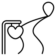 Roadmap Heart icon with outline style and pixel perfect base. Suitable for website design, logo, app and UI. Based on the size of the icon in general, so it can be reduced.