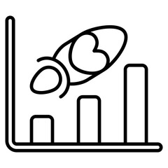 Rocket Heart icon with outline style and pixel perfect base. Suitable for website design, logo, app and UI. Based on the size of the icon in general, so it can be reduced.