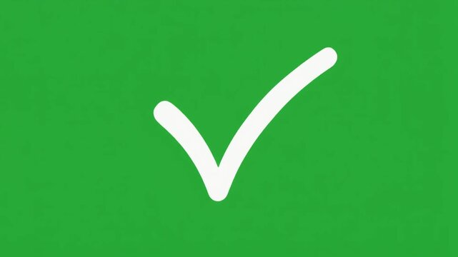 Animated checkmark on green background for approval and confirmation
