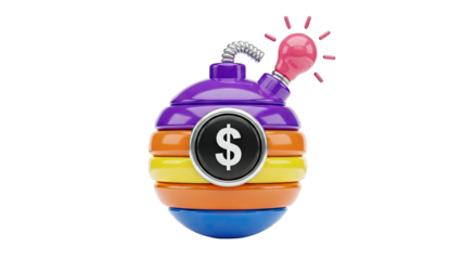 Explosive Idea Bulb with Dollar Sign