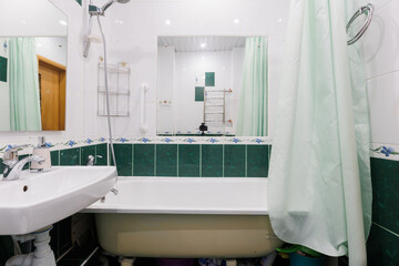 modern bathroom room with toilet and washing machine