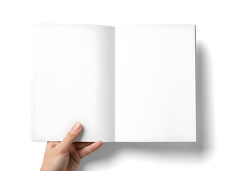 Open book with blank pages ready for writing