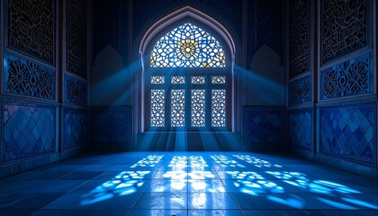 Illuminating Architecture - Sunlight Through Ornate Window in Historical Building.