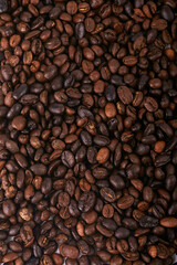 Obraz premium Roasted Coffee Beans Raw Beverage Ingredient Closeup