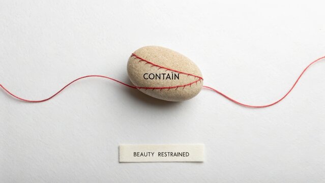 Stone Wrapped in Thread with Text