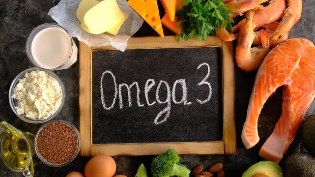 Foods containing vitamin D and omega 3. Selective focus. Food.