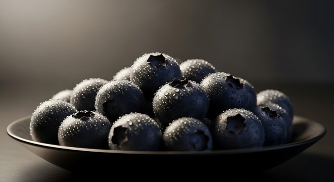A close up shot of a bowl filled with fresh blueberries - Powered by Adobe