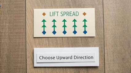 Arrows indicating upward lift and spread concept
