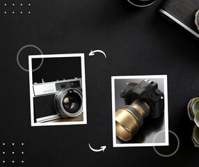 Black White Simle This or That Camera Facebook Post - 1