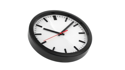 Minimalist Analog Clock with Black Frame and White Face