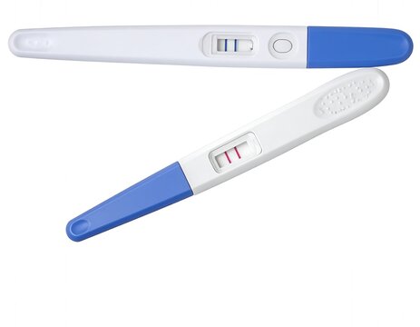 Two pregnancy tests, one positive and one negative