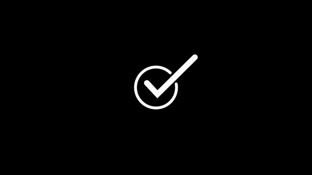 Simple Checkmark Icon in a Circle Animation, Perfect for User Interface Design
