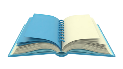 Open Blue Spiral Bound Book