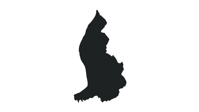 Map of Liechtenstein country outline on an isolated white background.