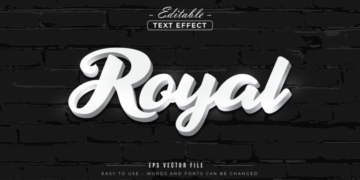 Elegant royal white, editable text effect.