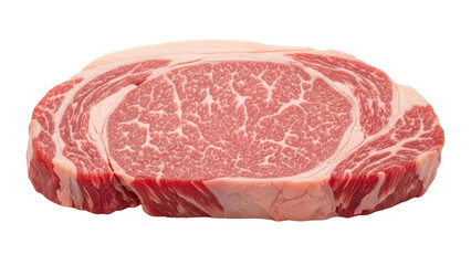 Raw Wagyu Beef Ribeye Steak Product Shot isolated PNG with Transparent Background