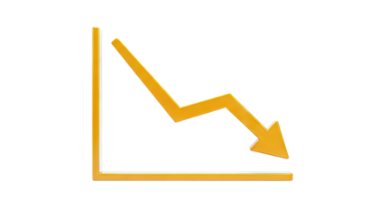 Orange Arrow Graph Showing Downtrend