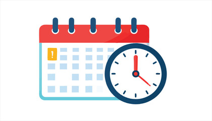 vector Calendar and Clock Illustration Time Management