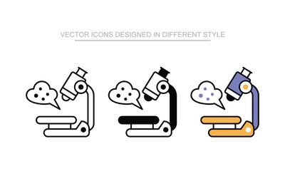 Microscope vector icon stock isolated on white sheet