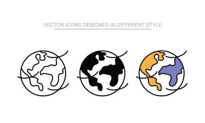 Globe vector design in modern and trendy style icon