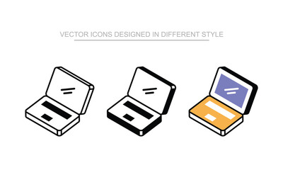 Laptop vector icon stock isolated on white sheet