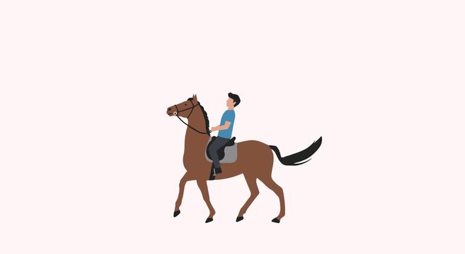 video of young man riding a horse