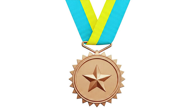 Bronze Star Medal with Blue and Yellow Ribbon
