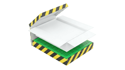 Hazard Stripe Packaging with Perforated Layer