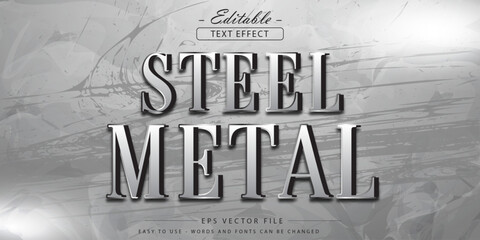 Steel metal text editable text effect.
