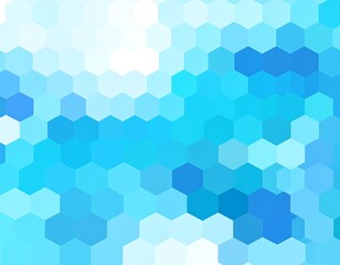 Blue hexagons interlock forming a gradient. Shades range from white to deeper blues, creating a mosaic of cells