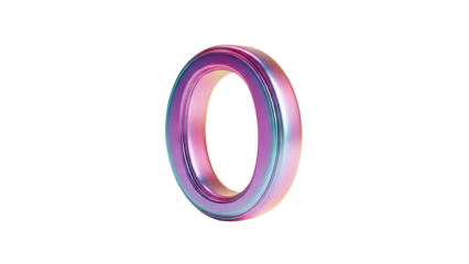 Iridescent 3D Number 0
