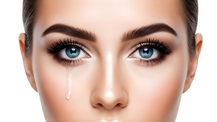 Fototapeta premium Elegant Aesthetic Face with Natural Look Isolated Background