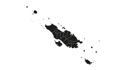 Obraz premium Philippines Outline Map with Regions and Provinces on Isolated White Background