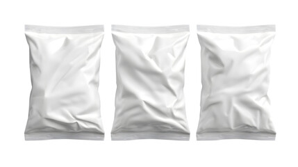 Three White Plastic Bags isolated on a transparent background