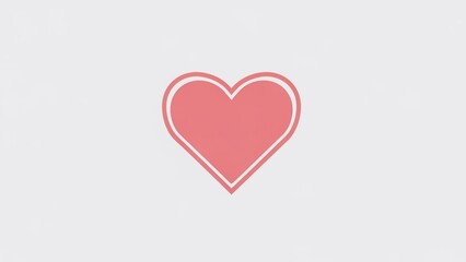 Simple Pink Heart Icon on a Light Gray Background.