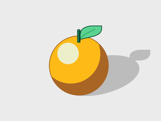 Mandarin orange isometric vector illustration with shadow