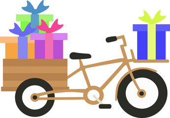 Isolated Pink Delivery Truck Loaded with Gifts, Transparent PNG Festive Shipping Illustration