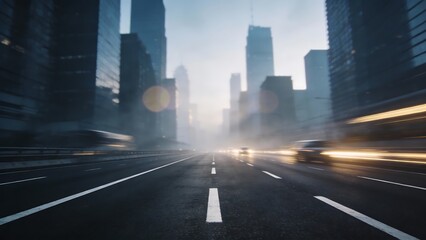 Obraz premium City highway with blurred motion