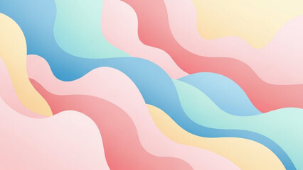 Abstract Wavy Pattern Background with Pastel Pink Blue and Yellow Layers for Vibrant Modern Art 4K Background