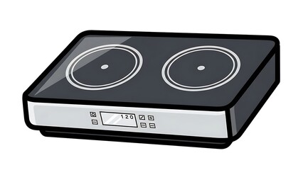 Obraz premium Modern Electric Stove with Digital Display.
