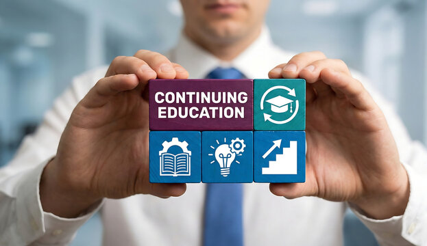 Continuing education and personal development concept. Continuing professional education new concept