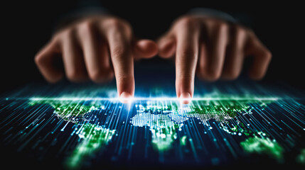 Global Network Connection and Big Data Concept