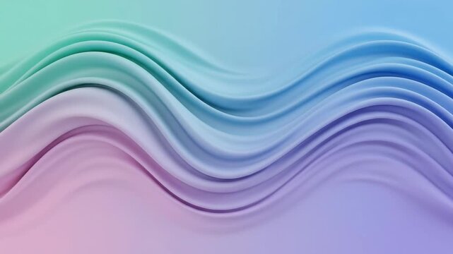 Vibrant pastel wavy abstract background featuring smooth flowing lines and harmonious color gradients, ideal for creative projects and visual design enhancements.
