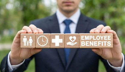 Employee Benefits Reward Encouraging Business concept.Concept of Employee Benefits. Career, Business Bonuses, Work Perks.